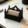 Professional Name Card Holder Gothic Dark Business Holder, 3D Printed Architectural Desk Sculpture Stand, Black Organizer for Office Home Desktop