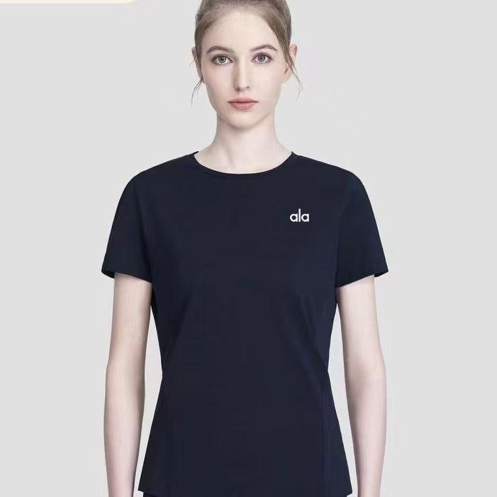 American Ala Sports Yoga Simple Summer Women's Fashion Casual Wear Commuting Versatile Short-sleeved Cotton Plus Size T-shirt