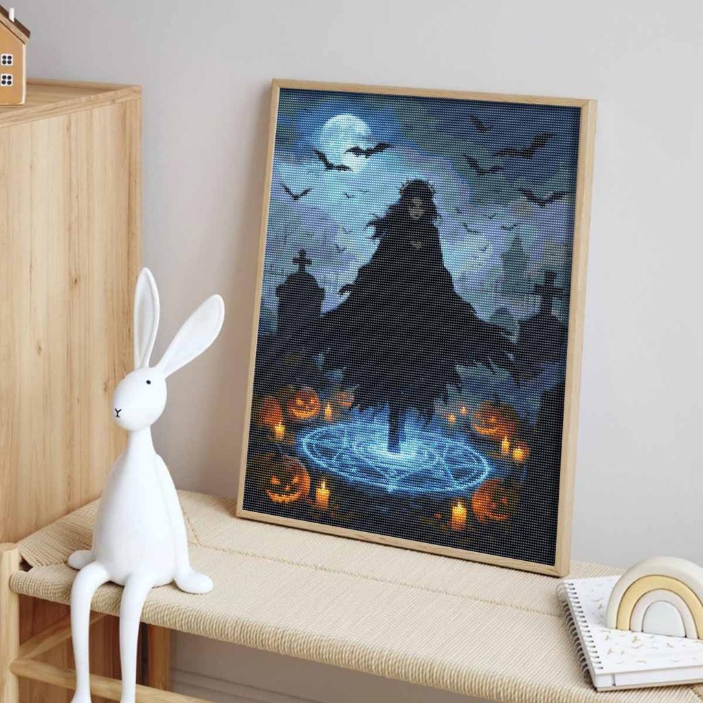 Halloween Diamond Painting Kit Gothic Moon Pumpkin Magic Handmade Diy Painting Home Decoration Painting