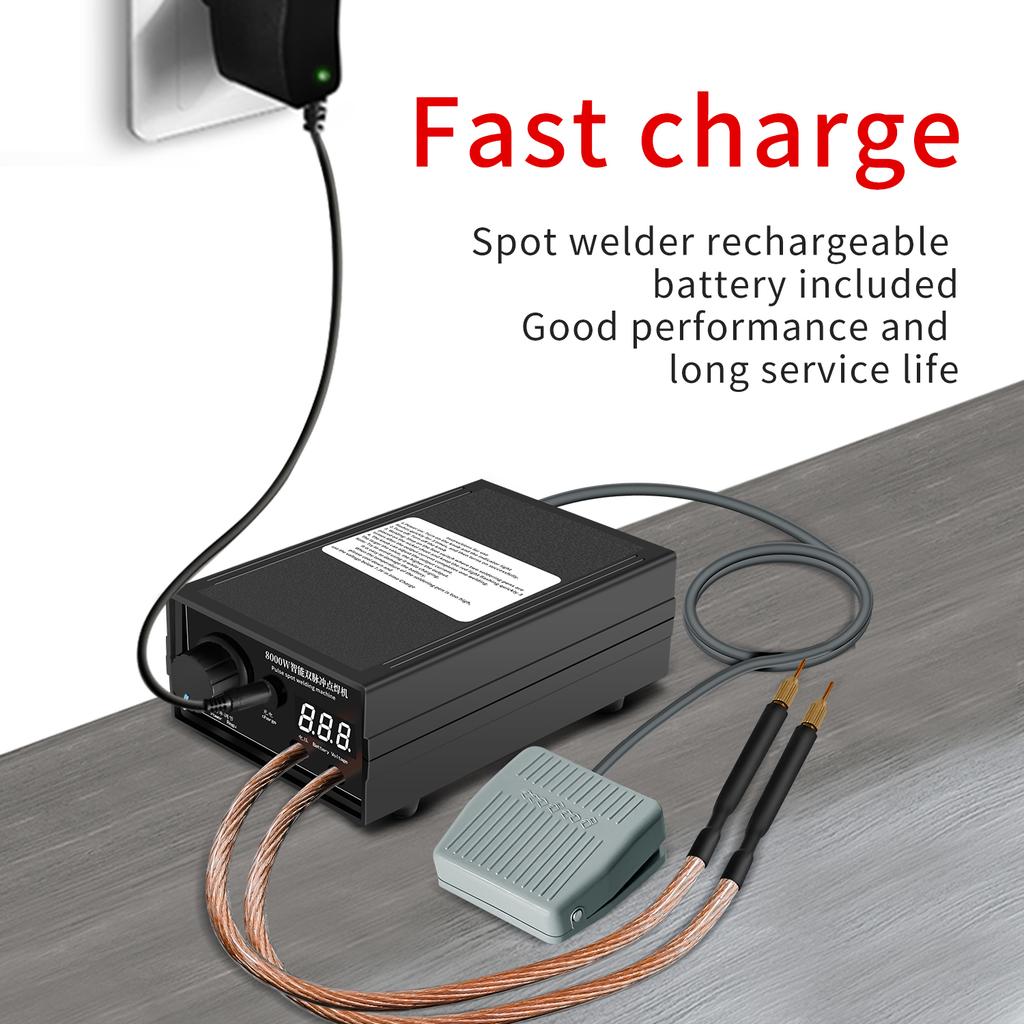8000W Spot Welder Kit Digital Power Adjustable Spot Welding Pen Control Board Nickel Sheet For 18650 Lithium Battery Footpedal