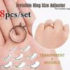 8 szt. Niewidoczny przezroczysty regulator rozmiaru pierścionka z 8 rozmiarami Stały zacisk Podkładka regulacyjna Narzędzie ochronne do biżuterii Dystanser