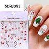 In-Style Christmas Embossed Nail Stickers - Snowman, Bear, Snowflake & Penguin Winter DIY Decorations
