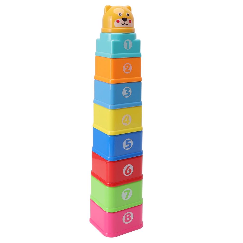 Baby Stapelspielzeug Puzzle Spaß Cartoon Viereck Zahlen Buchstaben Stapelbecher Baby Bauspielzeug