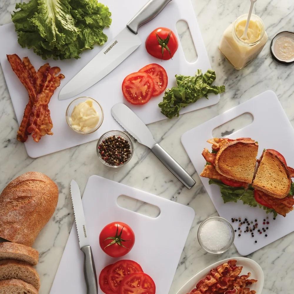 12x18 Reversible Poly Cutting Board Non-Porous Knife Friendly Plastic Kitchen Board Dishwasher Safe Meat Vegetables Chopping