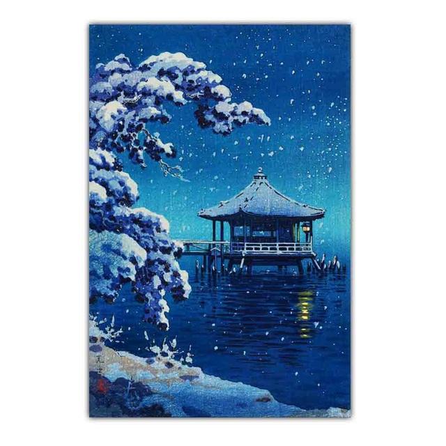 New Japanese Landscape Retro Art Canvas Painting Cartoon Poster Office Wall Painting Living Room Bedroom Home Decoration Mural No Frame