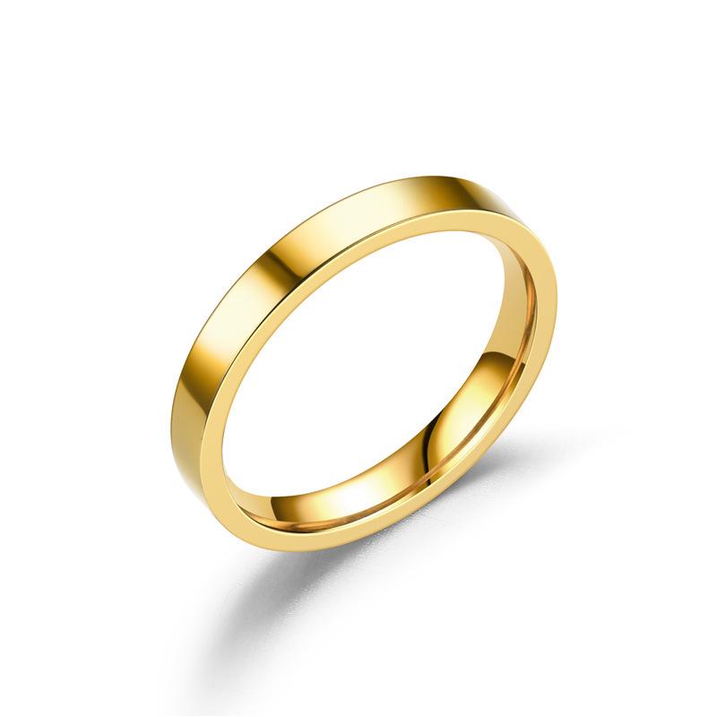 Trendy Titanium Steel Polished Band for Women: European & American Style Simple Couple Ring