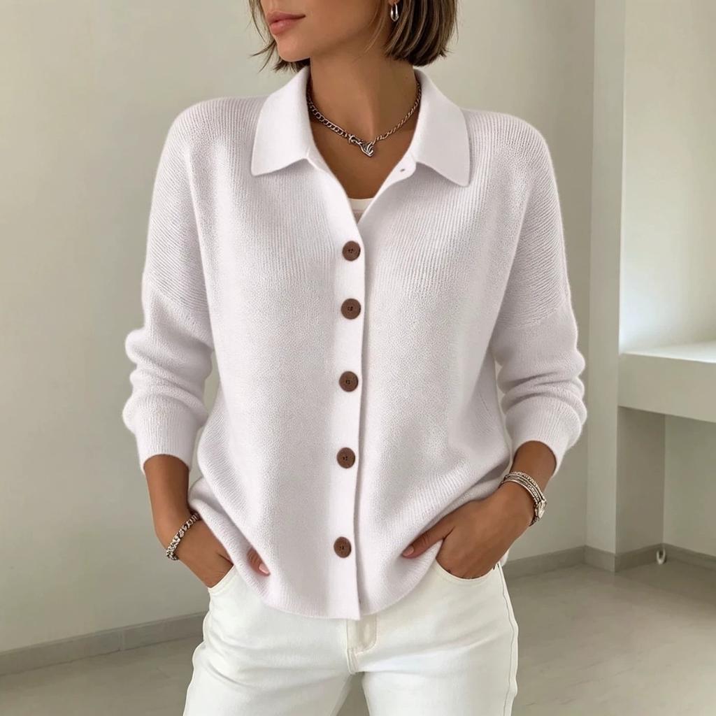 Knitted Cardigan, Button Up Women's Sweater, Outerwear, Autumn and Winter New Styles, Solid Color, Casual, Fashionable Women's Clothing