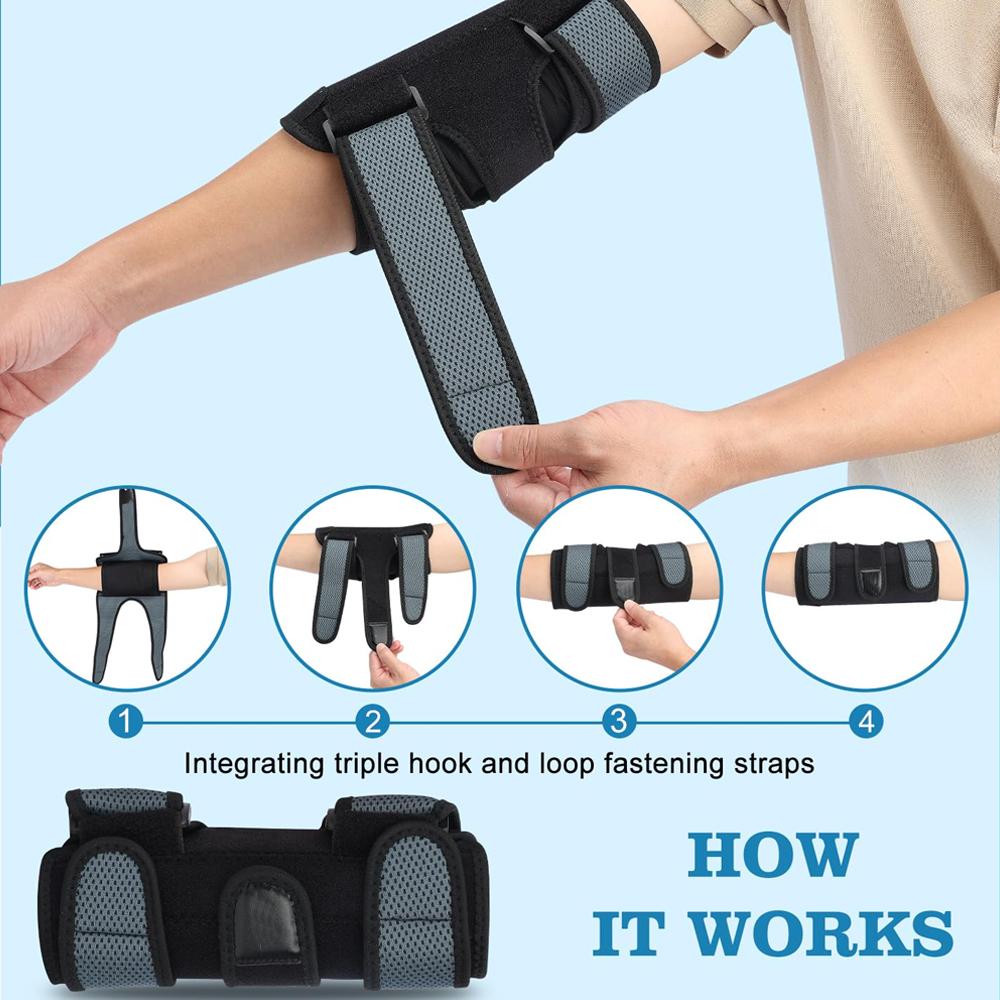 1Pc Elbow Pain Relief, Adjustable Stabilizer With Splint For Ulnar Nerve Entrapment Cubital Tunnel Syndrome, Arm Support Straps
