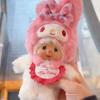 Monchhichi Plush Keychain Cute Monkey Monchichi Keyrings Monkiki Hanging Ornaments Trendy Doll Pendant Women Bag Charms Cuddly Stuffed Fluffy Huggable