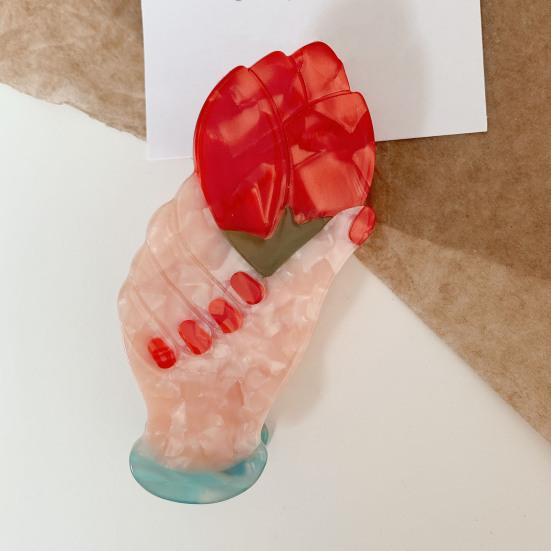 Bright Color Crossing Teeth Big Hair Clip Acetic Acid Tulip Sunflower Shape Bath Hairpin Styling Tool