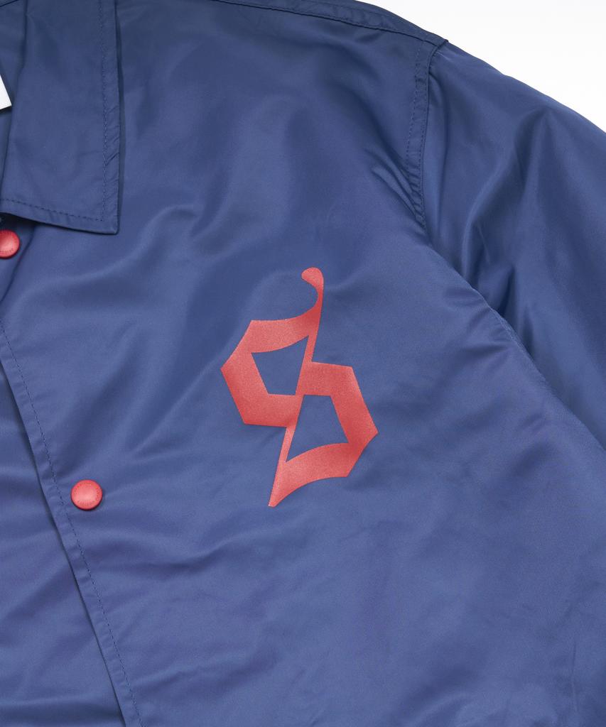 Stigma Old Letter Oversized Coach Jacket Blue