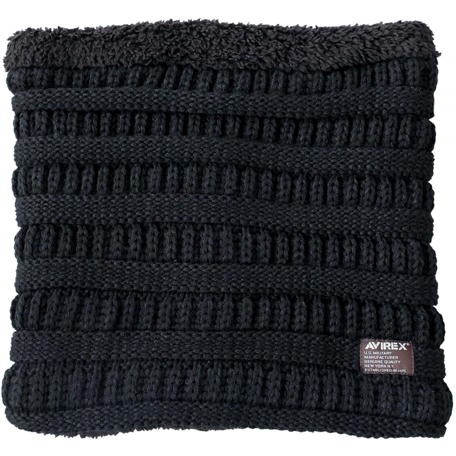 

Avirex Chunky Big Neck Scarf for Men and Warm and Cold Weather in 059 Boa-Lined Warmer/Snood Women, Winter, Black, чёрный