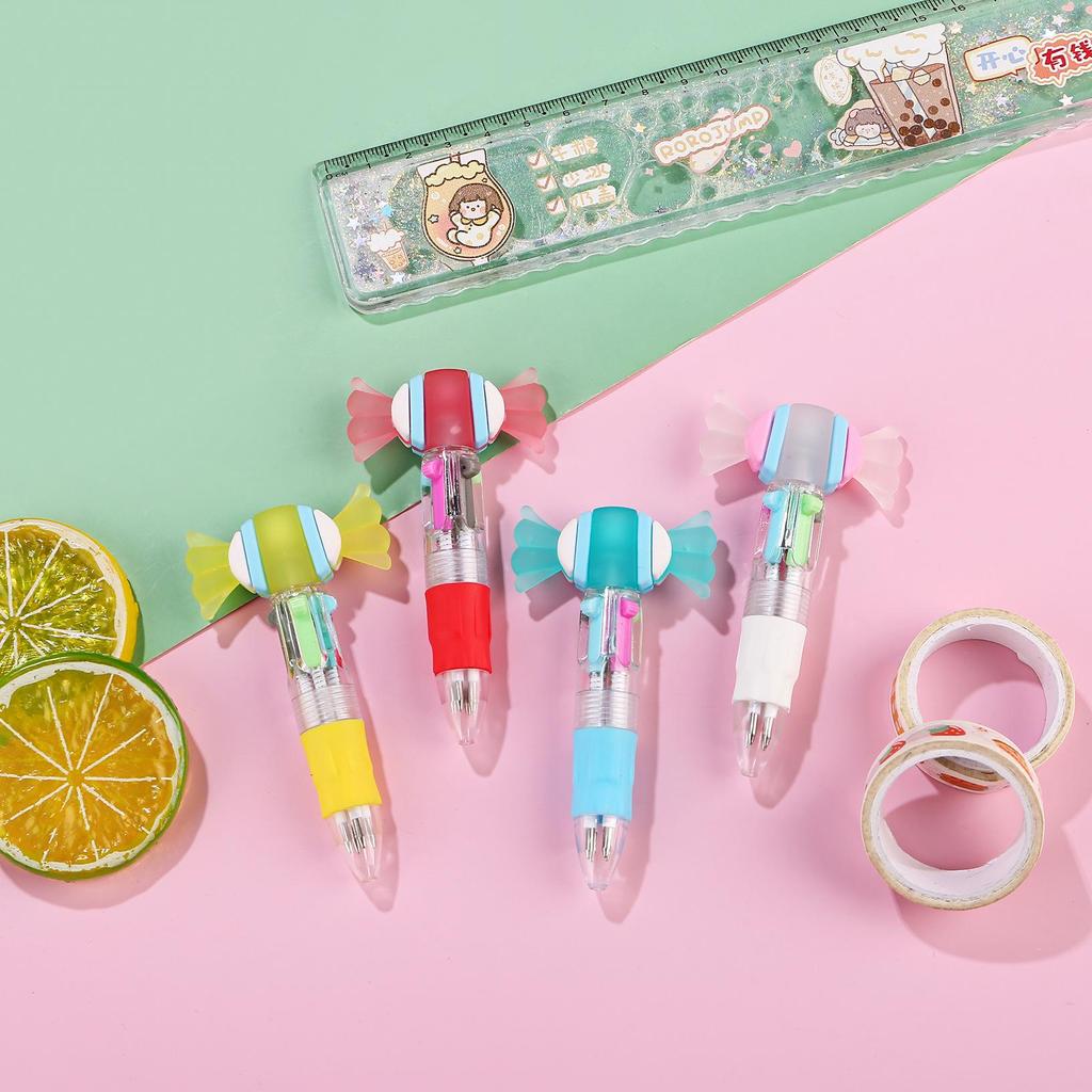 Korean Cute Animal Head 4-Color Click Ballpoint Pen