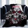 1PC Custom Name Skull Guns Artwork Flannel Blankets Patterns Throw Blanket All-Season Soft Gift for Couch, Bed, Camping Gifts