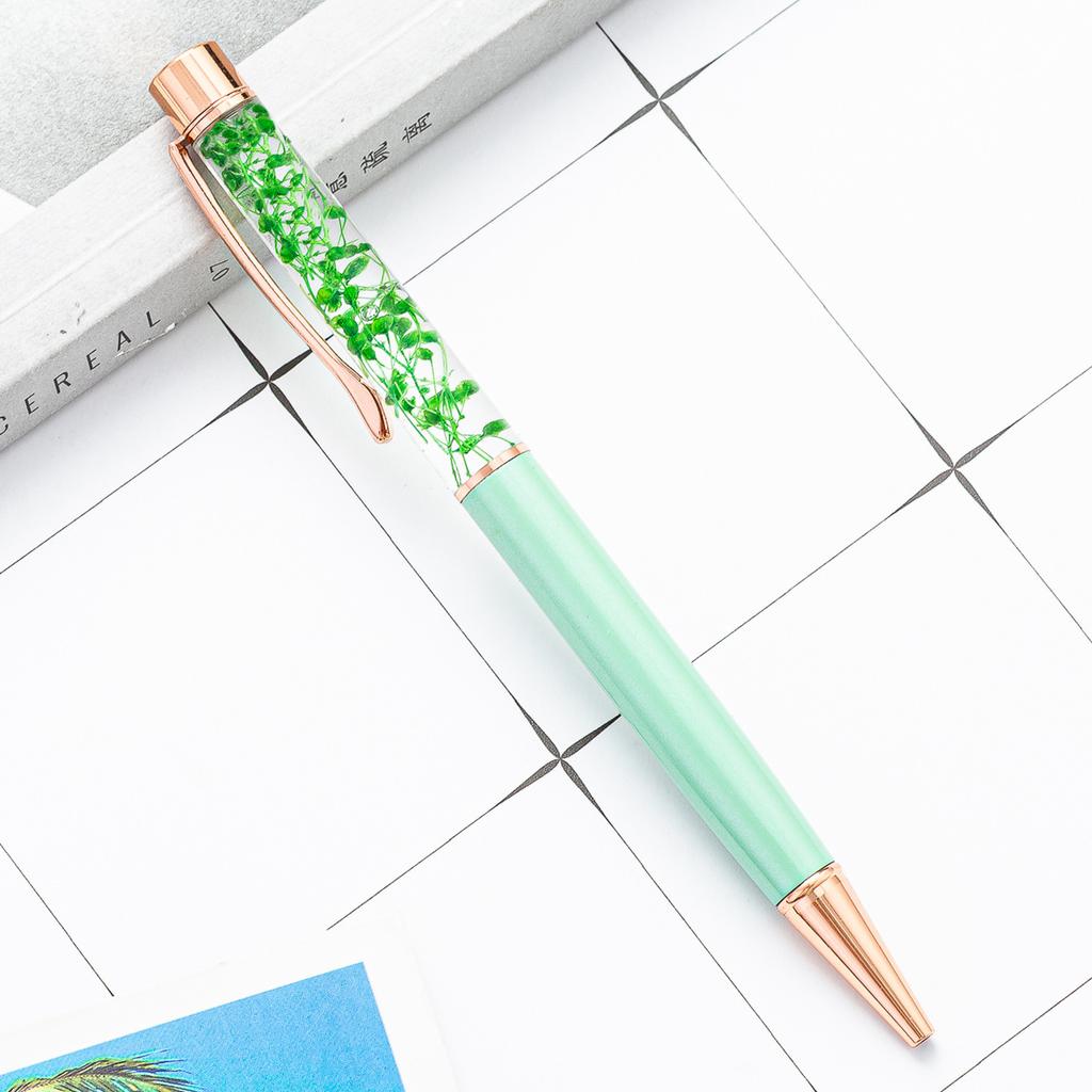 1 Pcs Flower Ballpoint Pen Metal Office School Stationery Gift Cute Clip Pens Pencils Writing Supplies