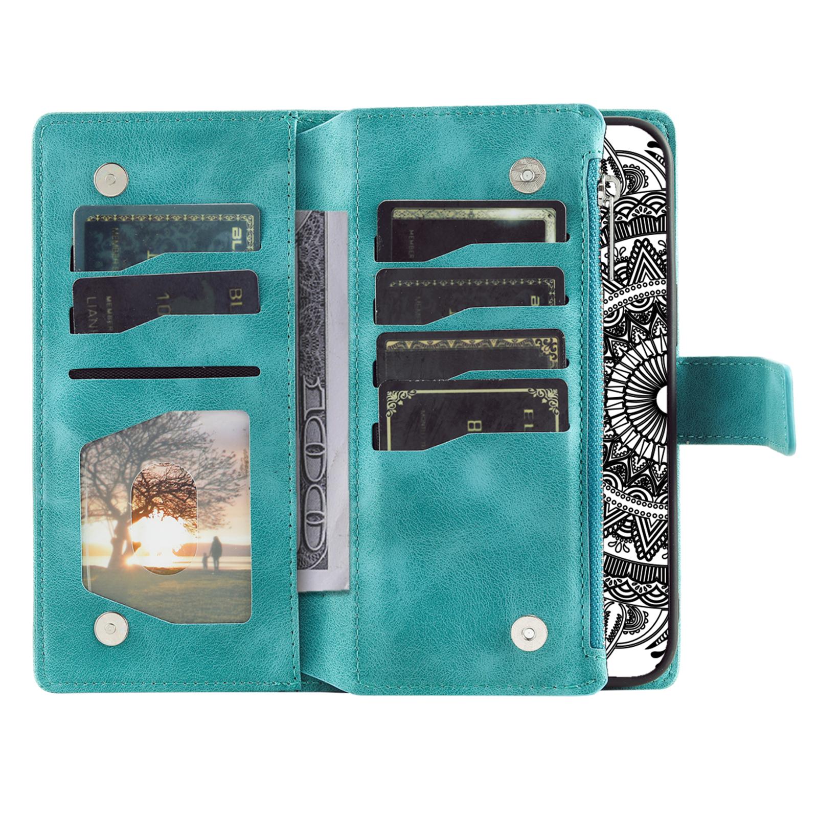

For Samsung Galaxy S25 Wallet Case PU Leather Phone Cover Mandala Flower Pattern Purple