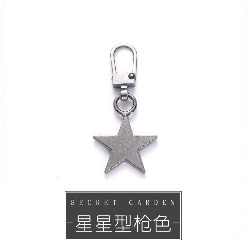 4pcs/Set Random Color Metal Zipper Puller Pendants In Star Shape, Removable, Great for Replacing Old Zipper Head On Bags, Shoes and Clothes