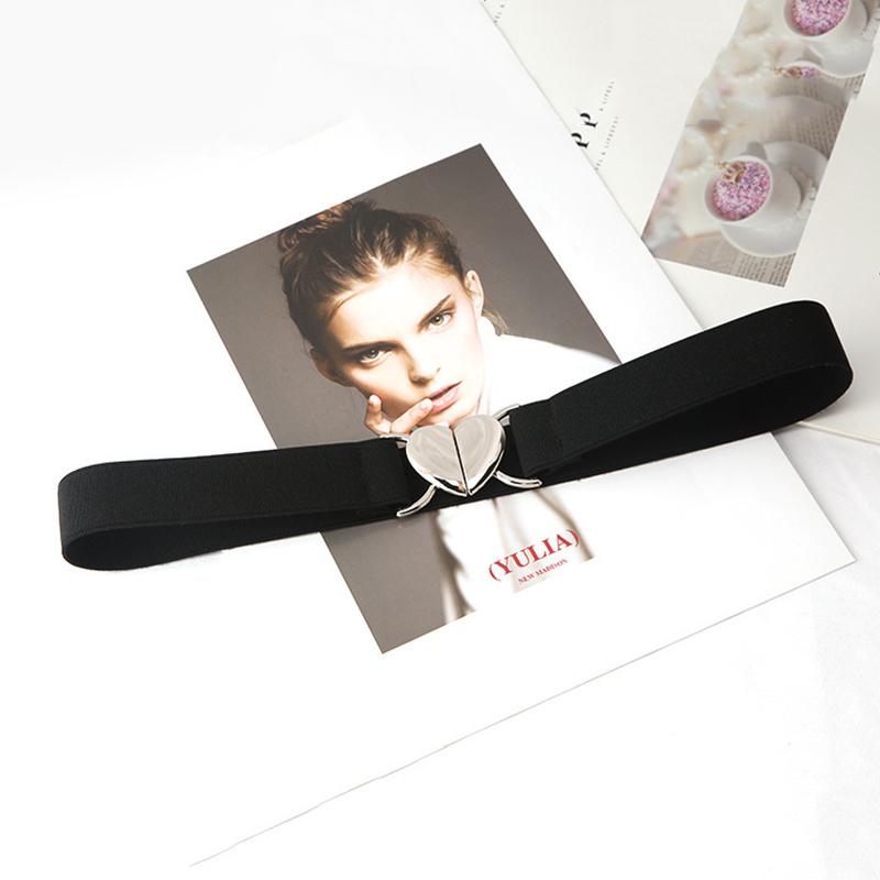 Elastische Gürtel Liebesherz Metallschnalle Taille Kleid Pullover Dekorative Taillenband