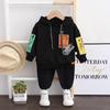 Moda per bambini, tute casual per neonati, bambini, bambine, vestiti in cotone, pantaloni con cappuccio con lettere, 2 pezzi/set