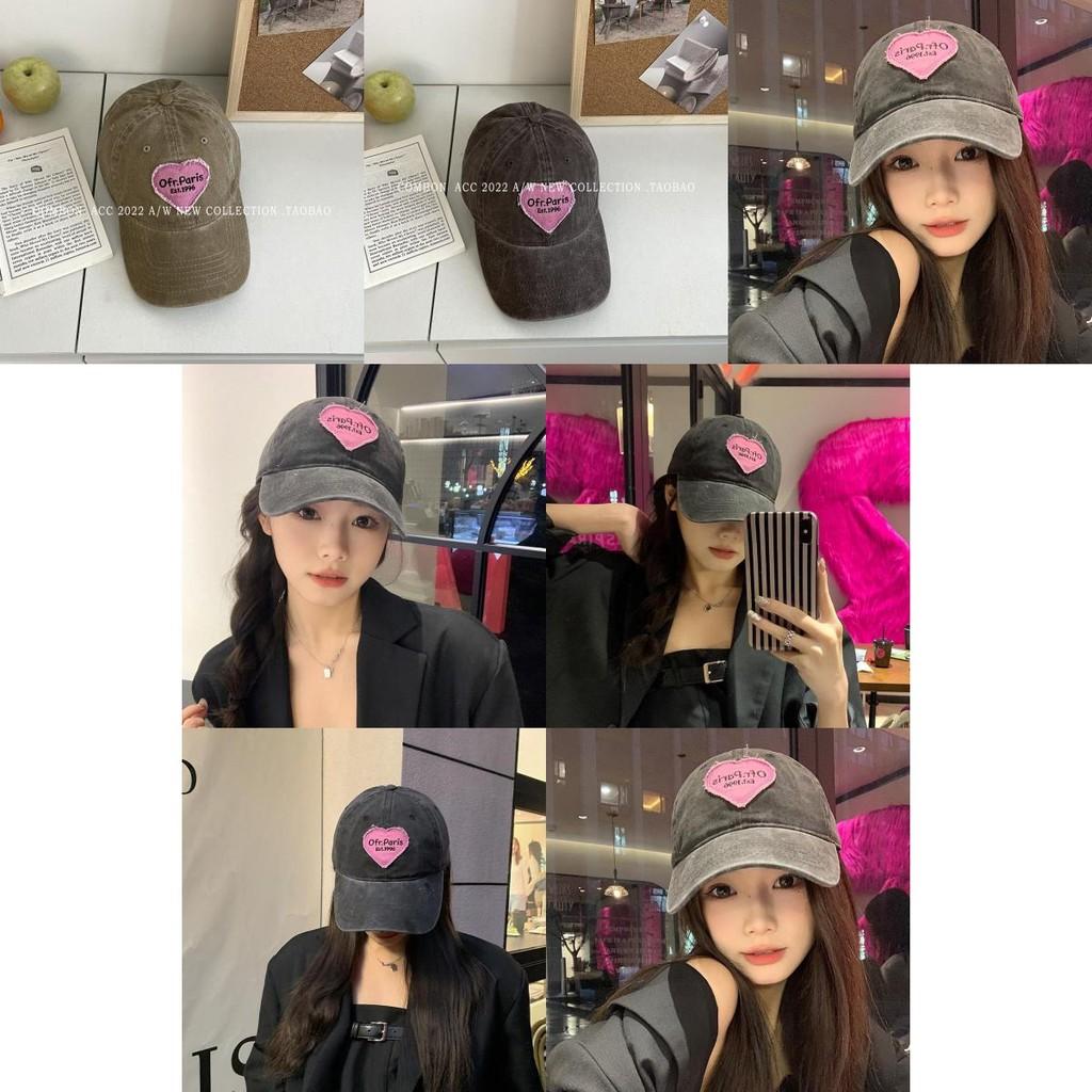 Stylish Heart Patch Baseball Hat For Summer Adjustable Size Breathable Design