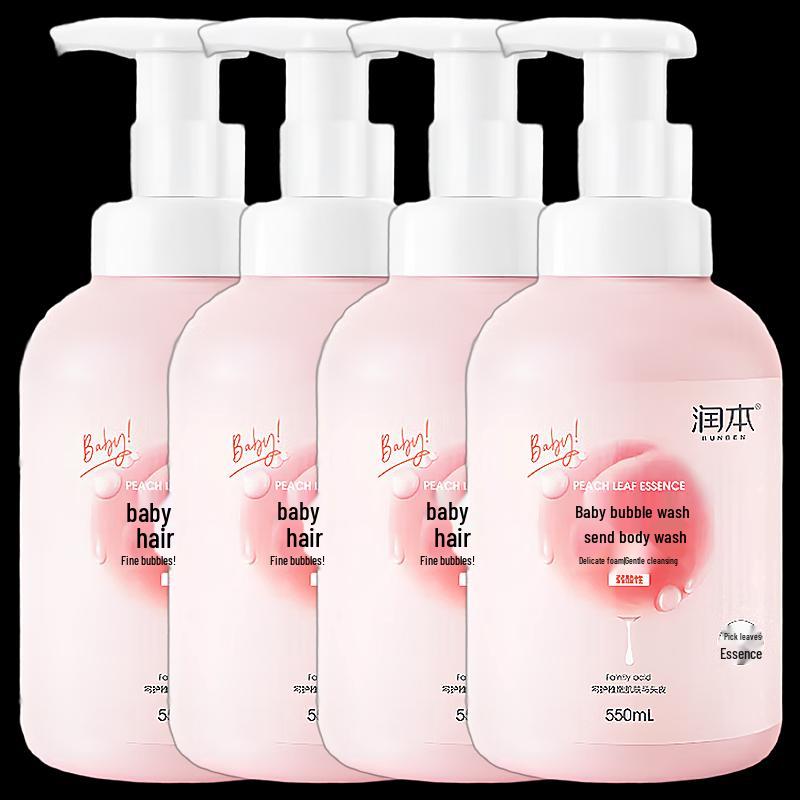 RUNBEN Baby Bubble 2-in-1 Shampoo & Body Wash (Peach Leaf)