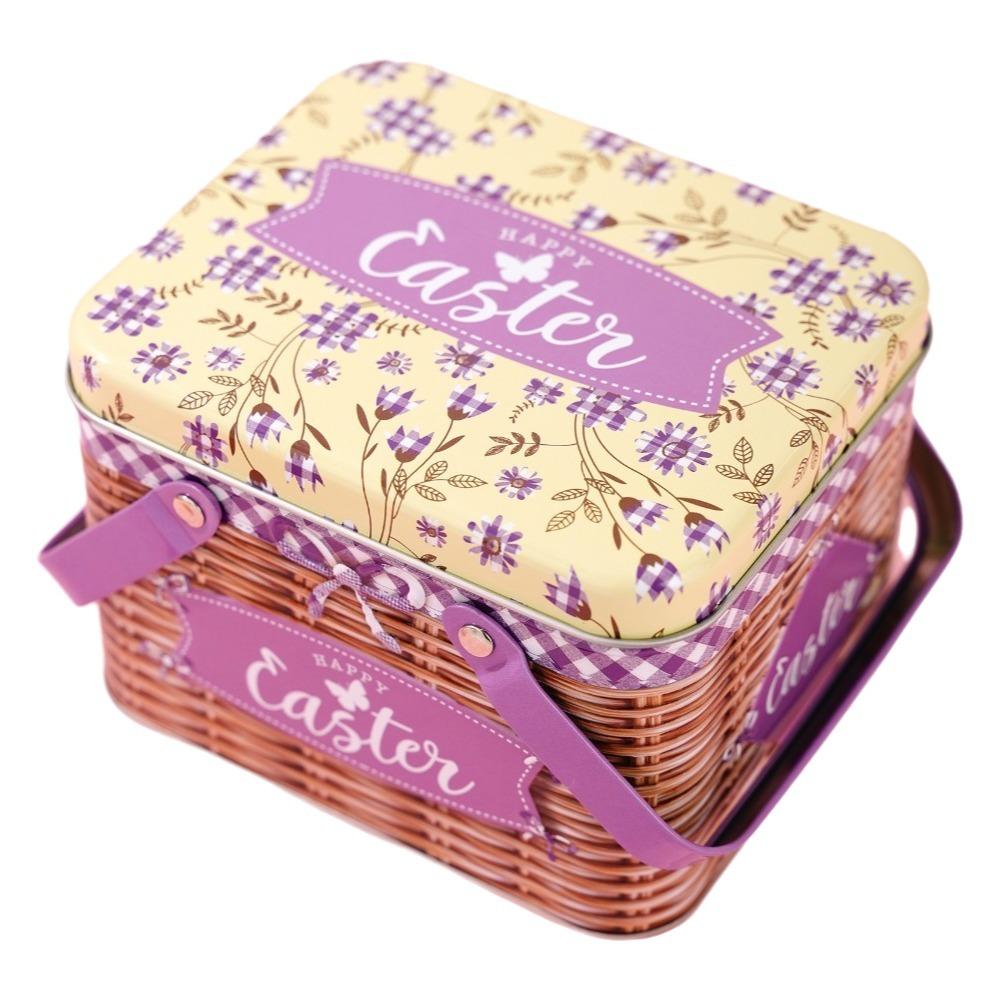Sealing Easter Gift Boxes Cartoon Bunny Pattern Easter Boxes Easter Metal Tin Box  Boys and Girls