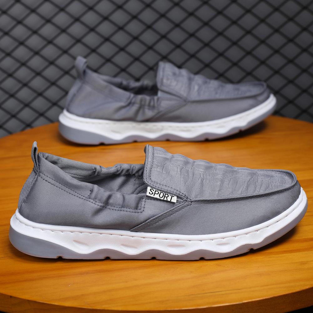 

Manufacturer large size men s shoes old Beijing cloth shoes crocodile pattern soft sole one pedal lazy shoes versatile casual shoes 39 серый