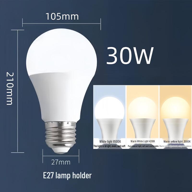 

UOSUA E27 30W White LED Bulb (Set of 10)