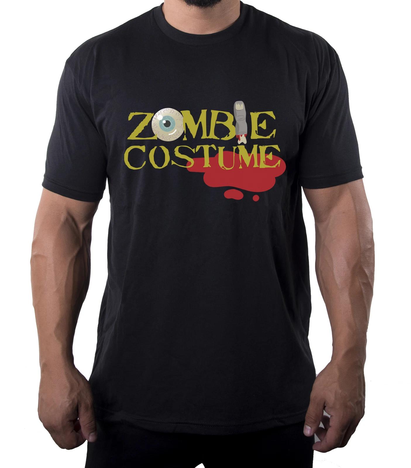 Zombie Costume TexT-Shirt, Men s Graphic Tees, Funny Halloween Men s Shirts! XL