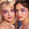 5 Sheets Glitter Butterfly Eye Stickers, Temporary Face Tattoos for Kids, Cartoon Decals for Festival Makeup, Party Decor