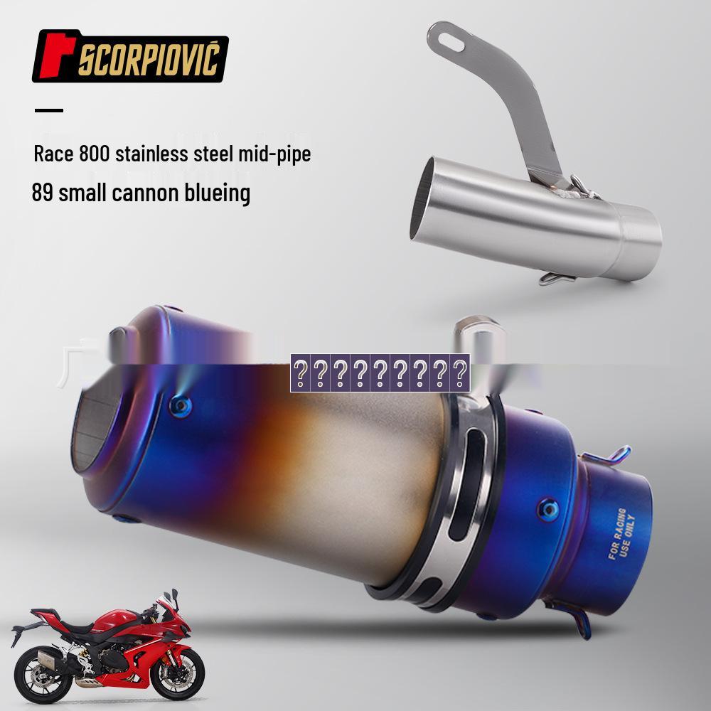 CY 800 Edelstahl Motorrad Auspuff Mittel-Heckteil-Kit, Einfache Installation