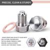 M12 M14 M16 Magnetic Oil Drain Plug Stainless Steel Sump Drain Screw Nut Bolt with Copper Crush Washer Auto Accessories Oil Drain Plugs 3