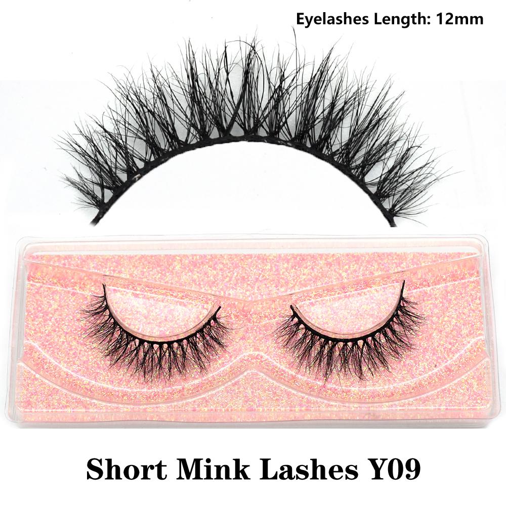 FOXESJI Real Mink Fluffy Short Eye Lashes Extension Wispy Soft Natural Short False Eyelashes Daily Wear Full Strip Lashes Makeup