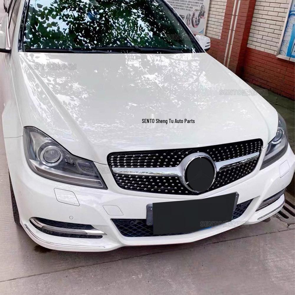 Mercedes-Benz C-Class W204 (2007-14) Front Bumper Diamond Grille AMG Style