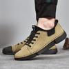 2024 Large Size 38-46 Men's Hand-stitched Leather Casual Shoes
