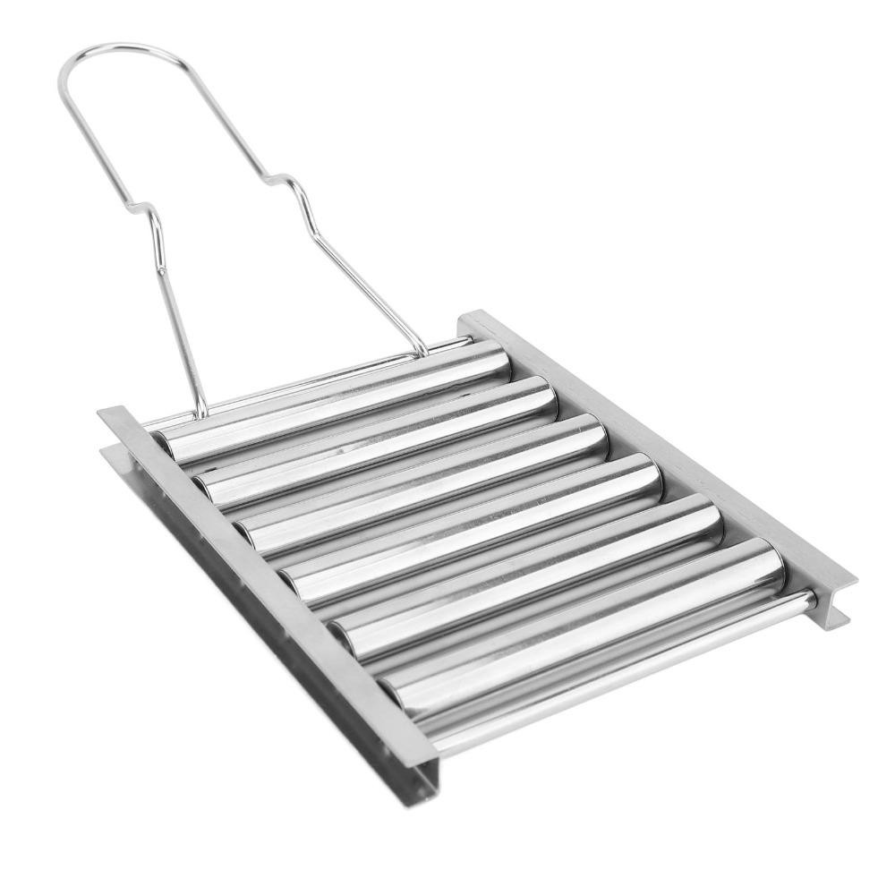 Edelstahl Wurstroller-Gestell Silber BBQ-Grillgestell Wiederverwendbarer Wurstgrill Outdoor-BBQ