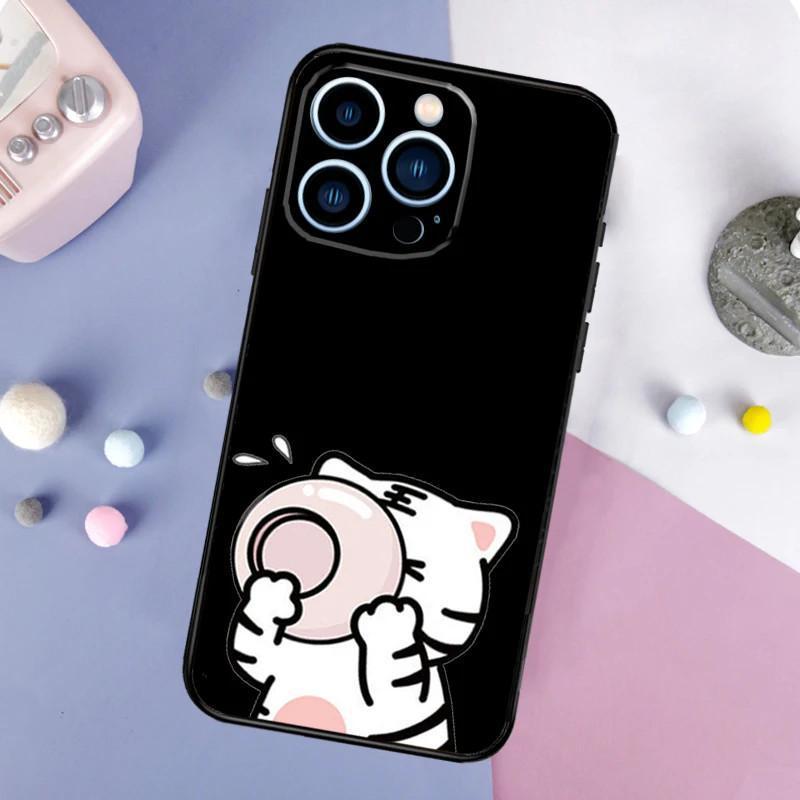 Apple Iphone15 Pro Mobile Phone Case Cute Tiger Couple Mobile Phone Case Hair Painted Anti-Drop Huawei Three