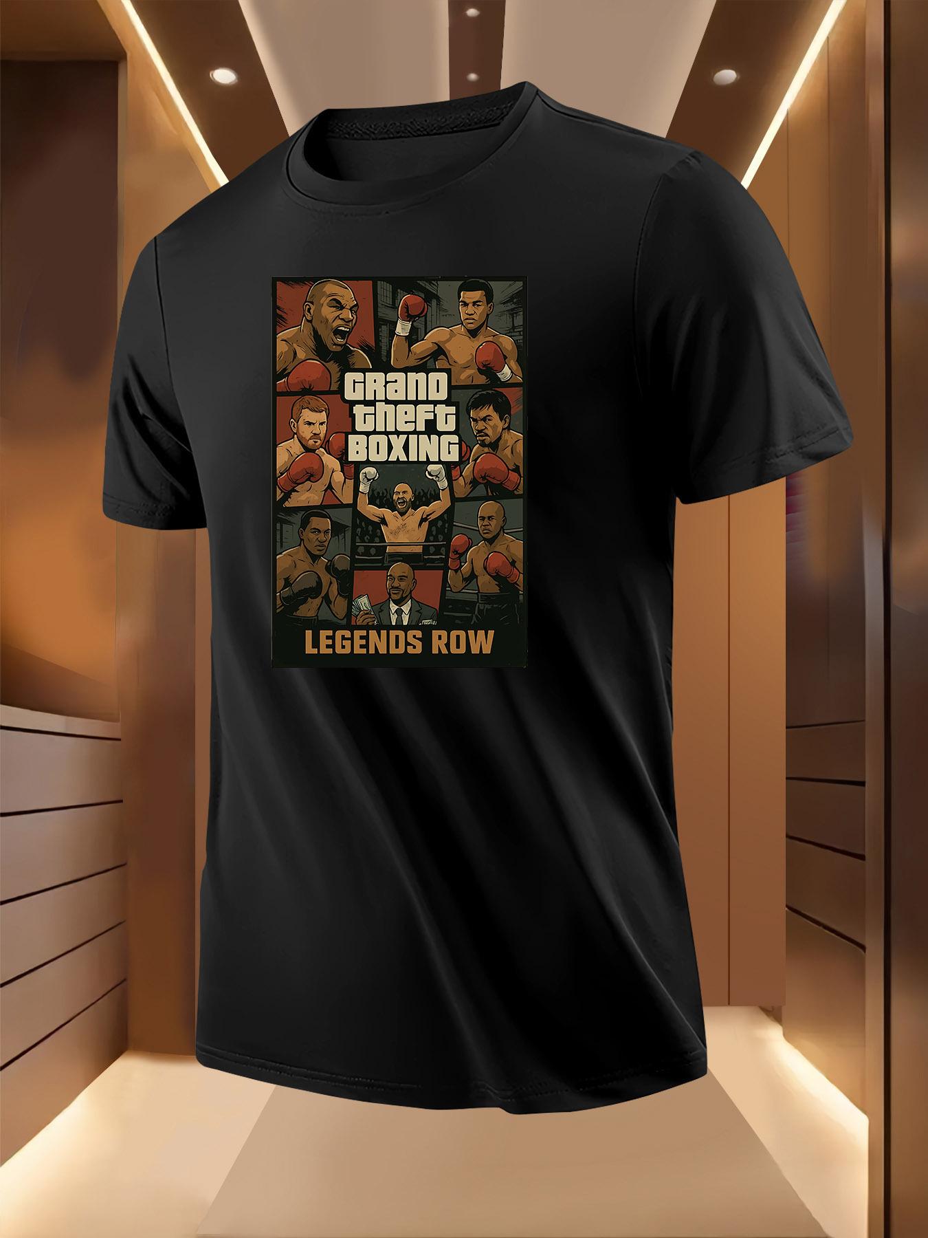 Grand Theft Boxing Legends Row Graphic - Bold Boxing Scene Print T-shirt XL