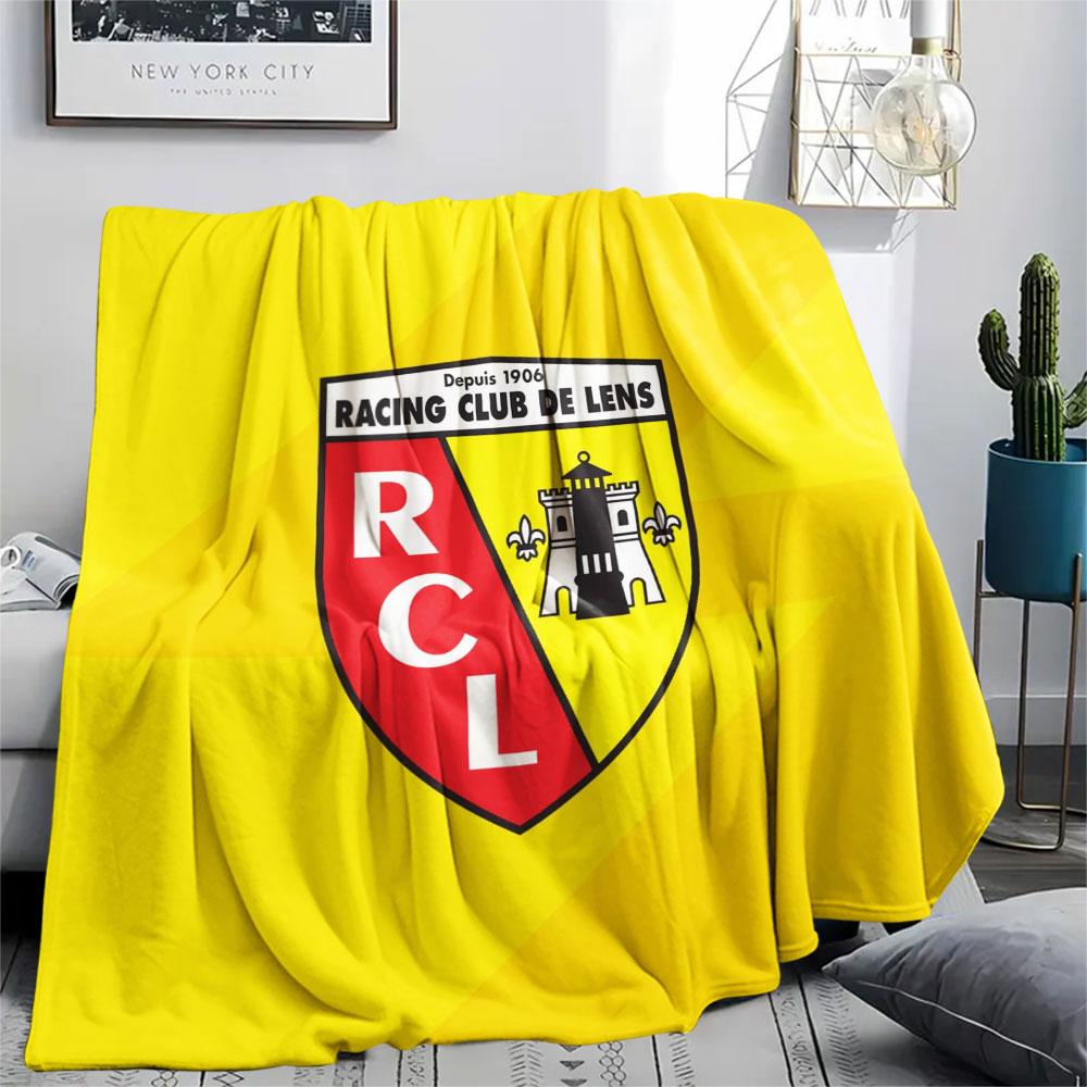 RC Lens Printed Flannel Blanket, soft throw for bedroom sofa, washable,soccer fan merchandise, great gift.