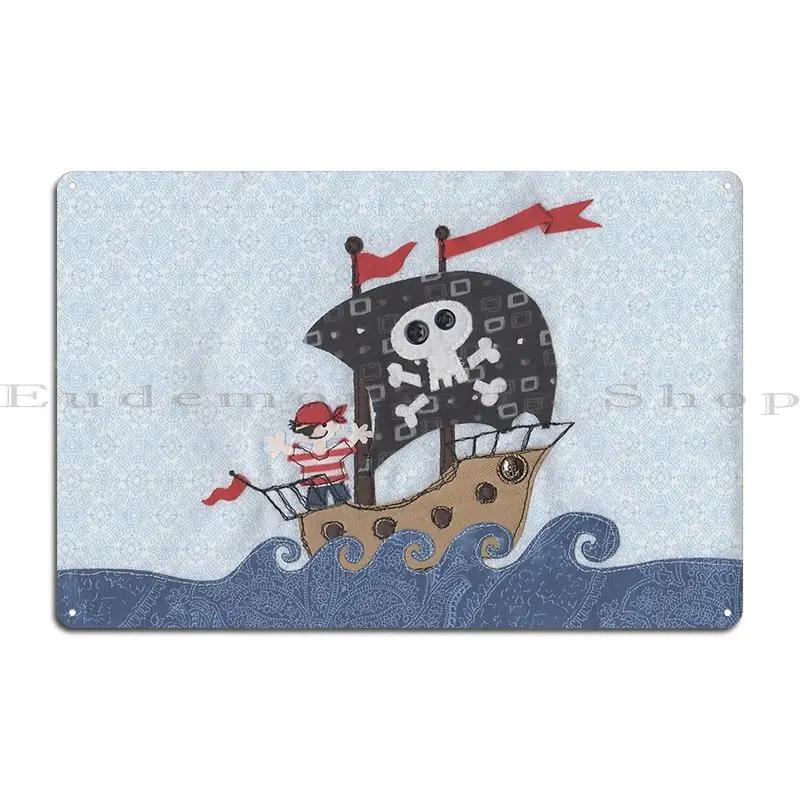 Pirate Ship Telse Metal Sign Cinema Wall Mural Wall Plaque Classic Iron Tin Sign Poster