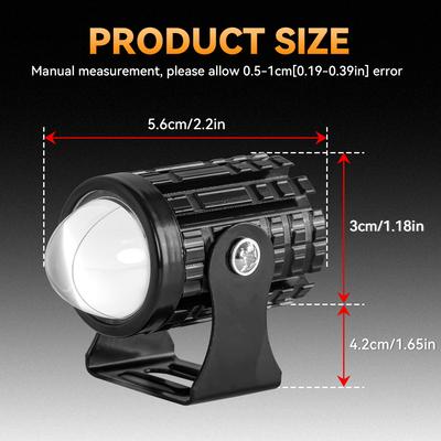 Motorcycle LED Spotlight Headlight Spot Fog Dual Colour LED Lens Hi/Low Beam Driving Lights Auxiliary Light