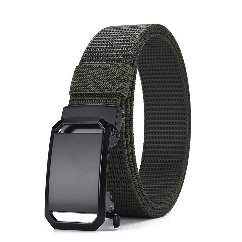 Casual Outdoor Nylon Braided Toothless Automatic Buckle Belt Military Training Breathable Tactical Belt