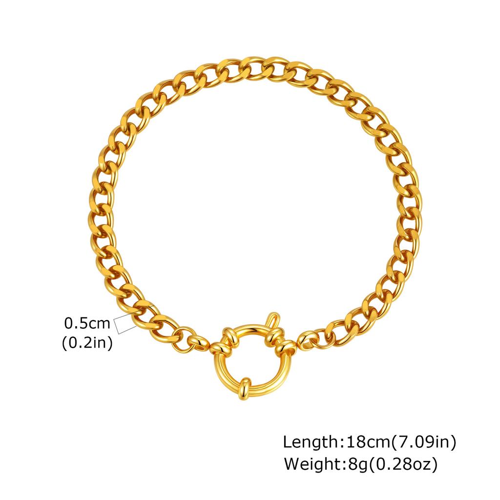 Fashion Stainless Steel Bubble Buckle Gold Bracelet Twist Chain Bead Separator Chain Round Snake Chain Nc Chain Women'S Jewelry 2465