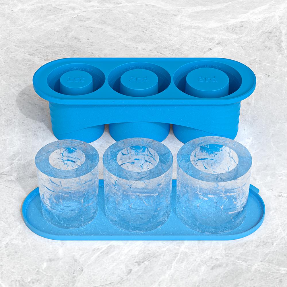 Eiswürfelform für ST Becher Tumbler Becher, Zylinderförmige Silikon-Eisform mit Deckel, Stanley Cup Zubehör