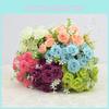 Elegant 15 Heads Artificial Silk Rose Flower Bouquet For Stunning Wedding Decor