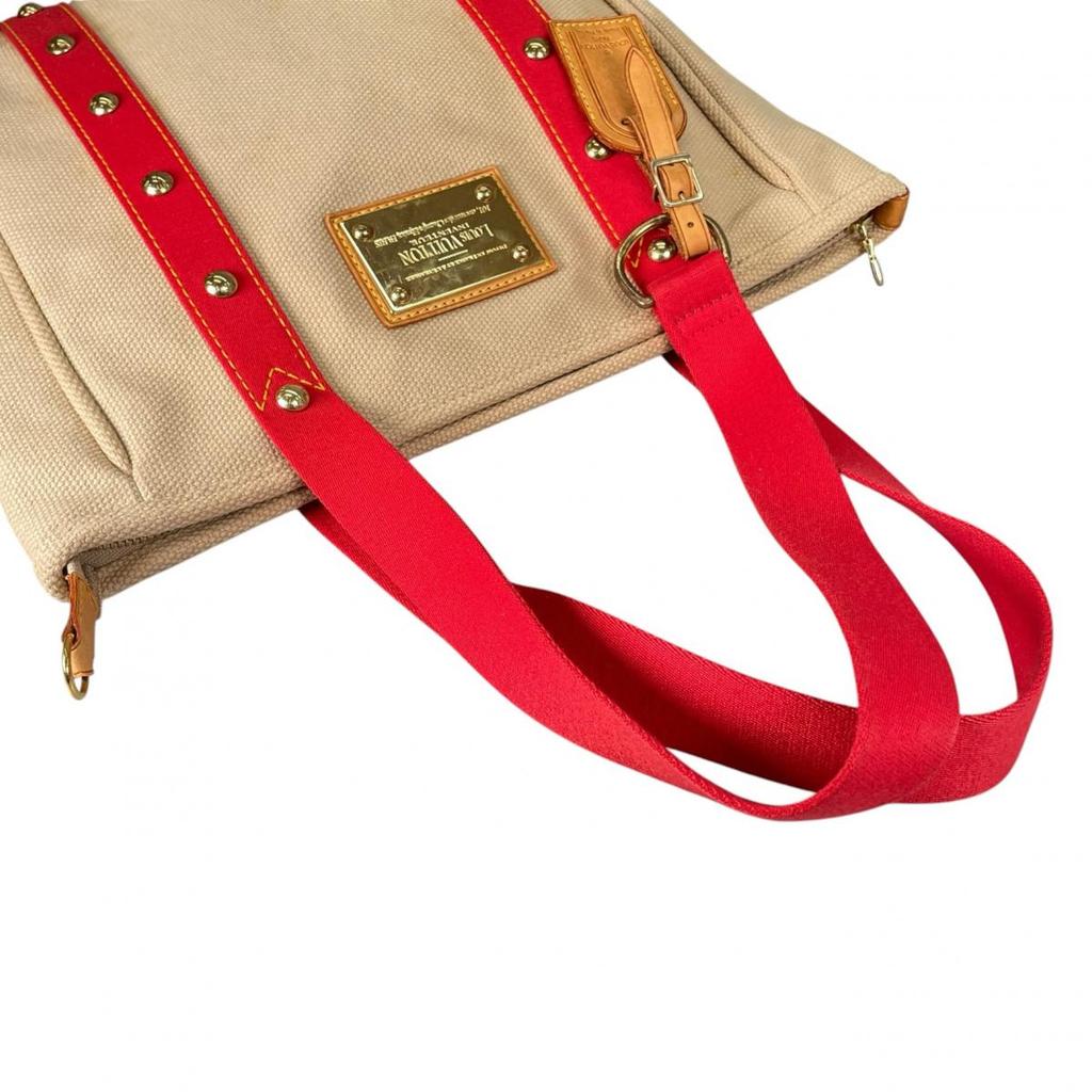 Louis Vuitton Hippo MM Antigua Tote Bag Canvas Beige Unisex M40086 Used