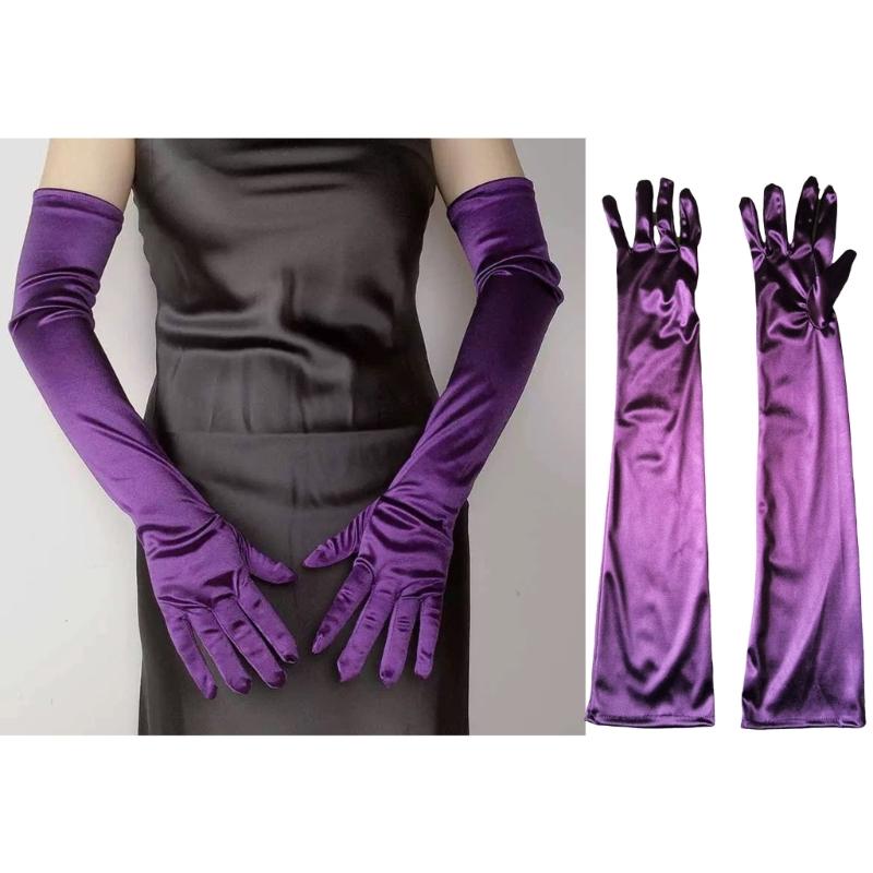 Verlängerte lange dehnbare Damen Handschuhe Spandex Elastische Armstulpen für Cosplay Anime Kostüm