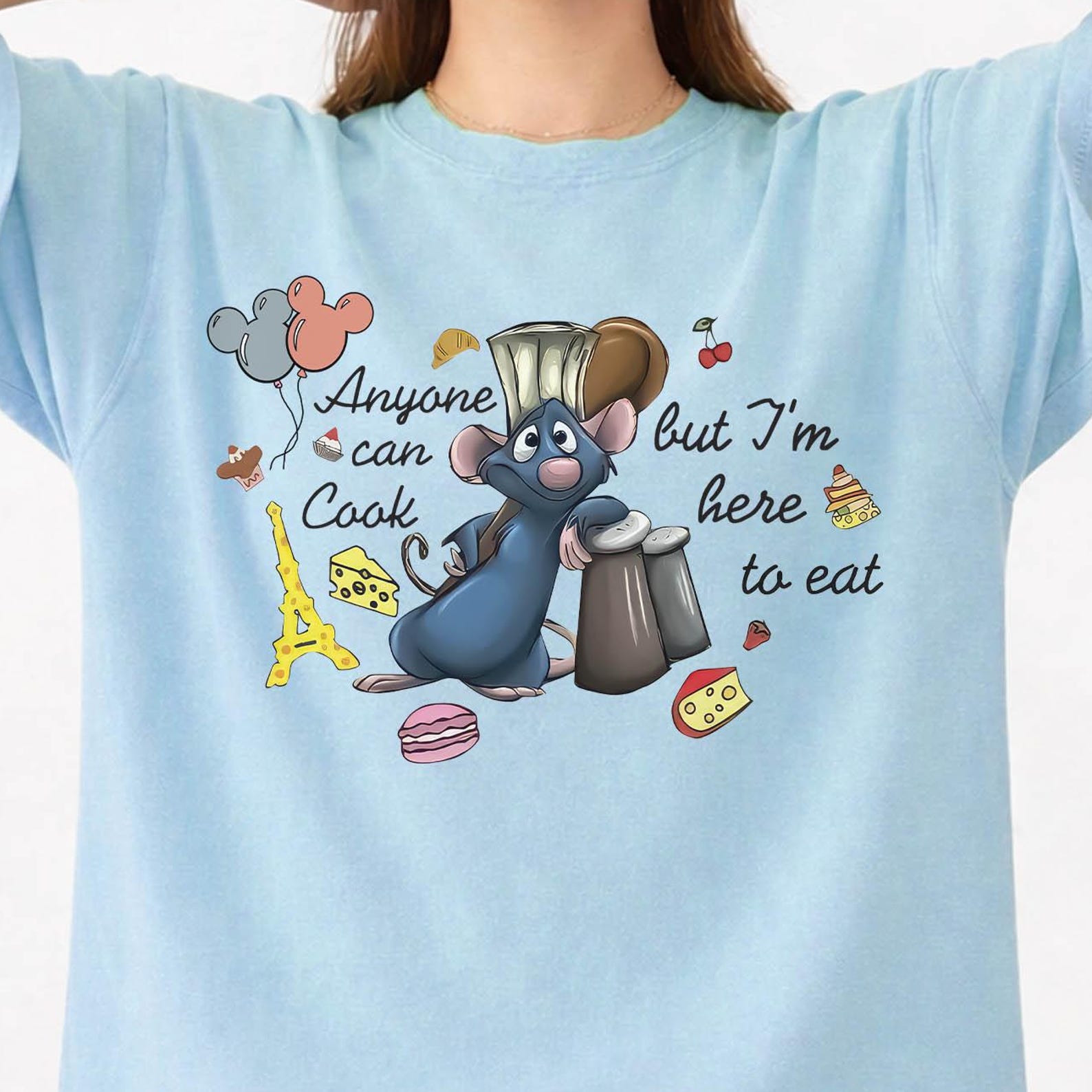 Remy Emile Mouse Anyone Can Cook Here To Eat Shirt, Disney Ratatouille Couple Matching Shirt, Disneyland Trip Tee, Epcot Food Drink T-shirt 4XL