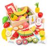 19 Teile Holz Spielzeug Essen Schneideset Kleinkind Rollenspiel Küche Obst Geschenk für Jungen Mädchen Lernspielzeug Frühe Bildung