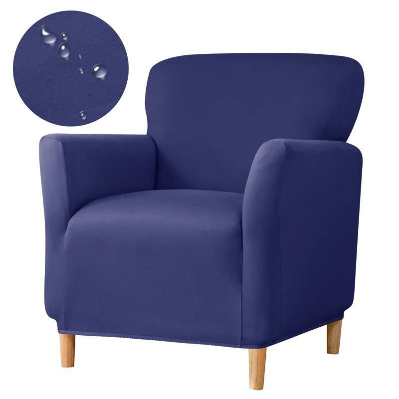 Stretch Spandex Tub Chair Cover Water Repellent Elastic Club Sofa Covers Solid Color Relax Single Armchair Slipcover Bar Counter
